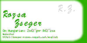 rozsa zseger business card